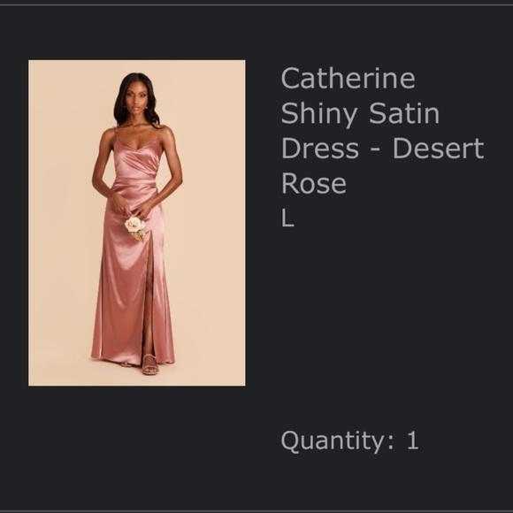 BIRDY GREY Catherine Dress Shiny Satin Desert Rose Size Large - Picture 2 of 9